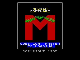Blockbusters Question Master title screen for ZX Spectrum